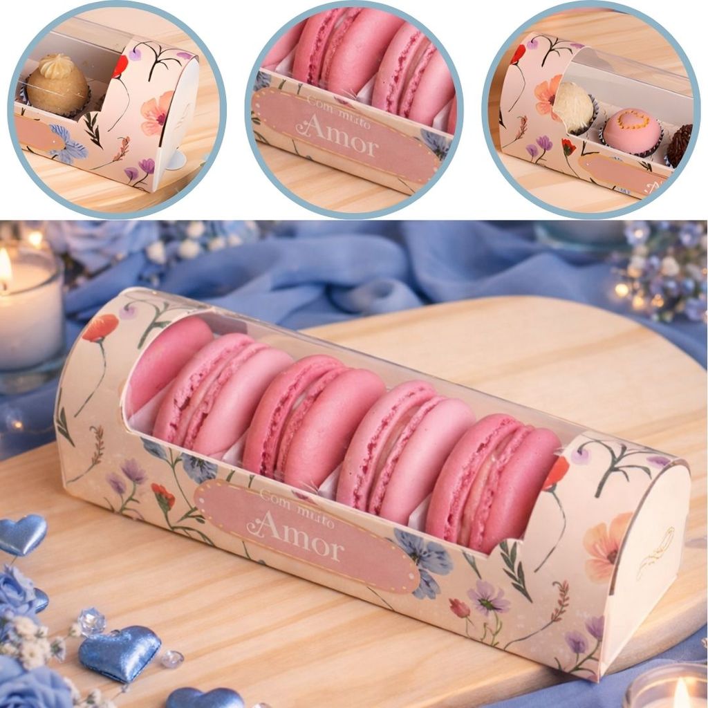 10 CAIXAS P/ MACARONS DOCES CARINHO 3225 ( DIA DAS MÃES JANGO 2026 ) OUTLET