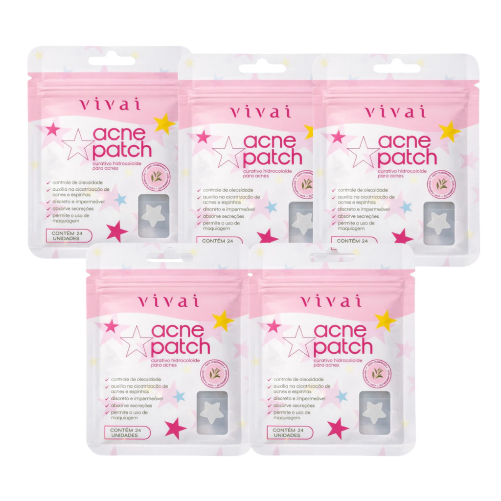 KIT C/5 CARTELAS ADESIVOS PARA ACNE VIVAI