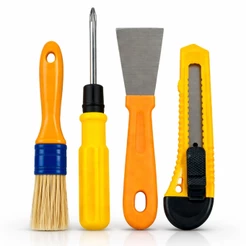 Kit Conjunto De Ferramentas 4 Peças Pincel Espátula Estilete Chave de Fenda