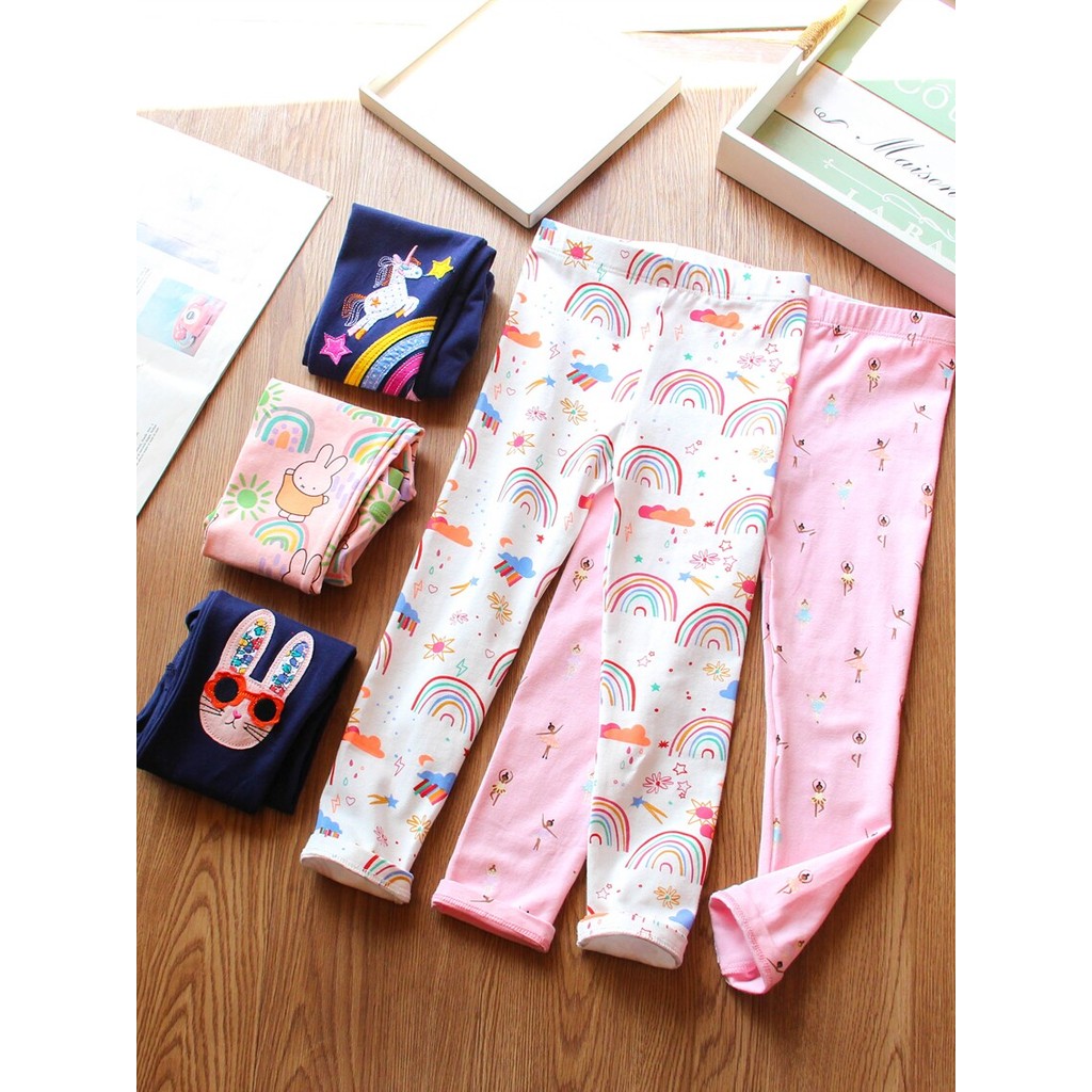 Comércio exterior roupas infantis meninas dos desenhos animados Leggings primavera estilo fino crianças puro algodão est