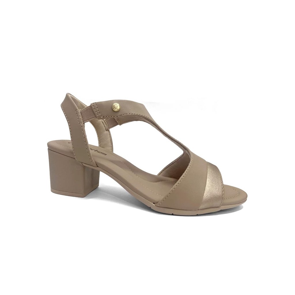 Sandália Comfortflex Salto Bloco 25-57406 Mocca