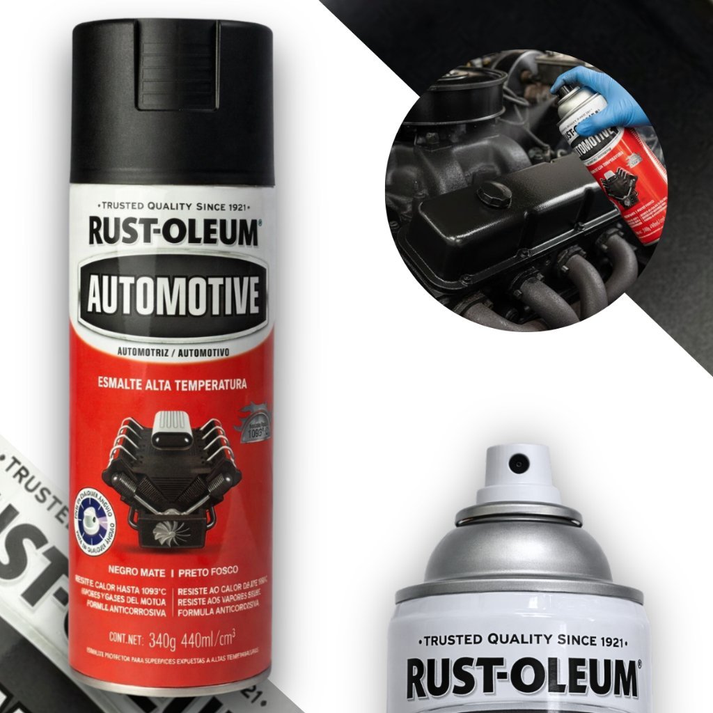 Tinta Spray Alta Temp Preto Fosco Motor 1093°c  Rust Oleum
