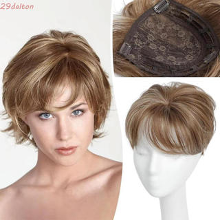 DALTON Topper De Cabelo Curto Feminino , Peruca De Substituição , Franja Falsa , Peça Ondulado Natural Sintético Fofo Se