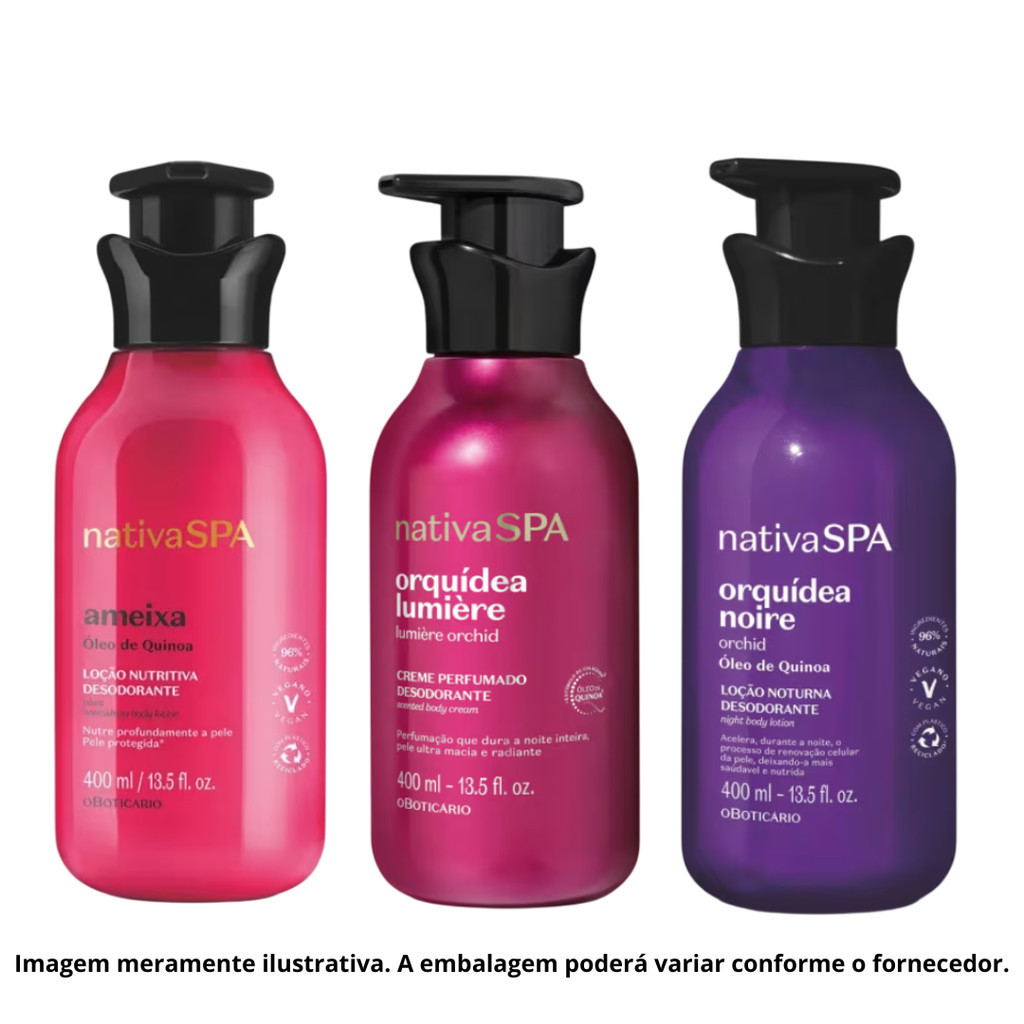 Kit Nativa Spa com 3 Cremes Corporais Hidratantes 400ml
