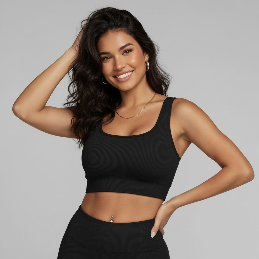 Top Feminino Ribana com Bojo Confortável Zero Transparência em Oferta na Shopee