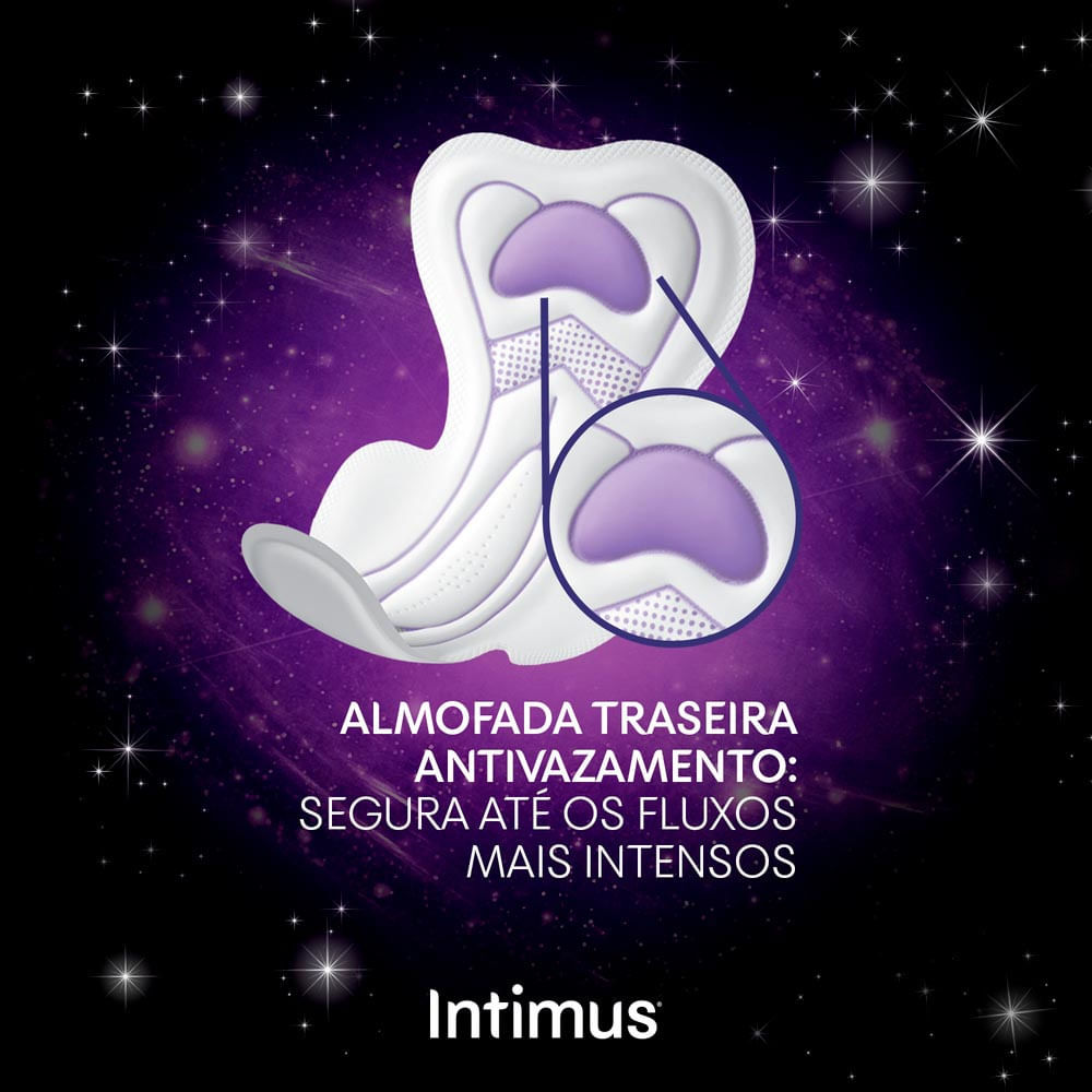 Detalhes do Absorvente Intimus Toda Tranquila Noite Suave com Abas Extra Longo 8 Unidades