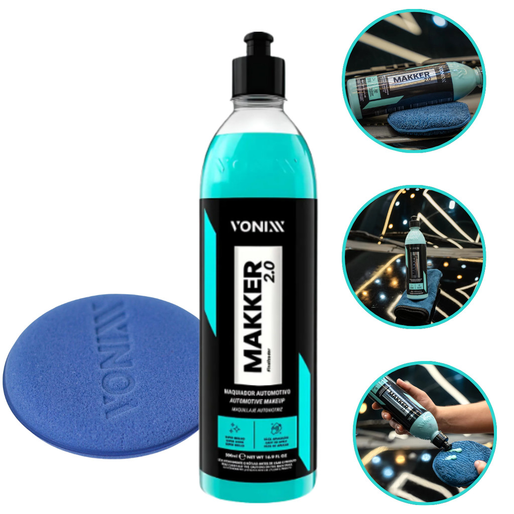 Maquiagem Automotiva Makker 2.0 Vonixx 500ml Brilho Máximo + Aplicador em Oferta na Shopee
