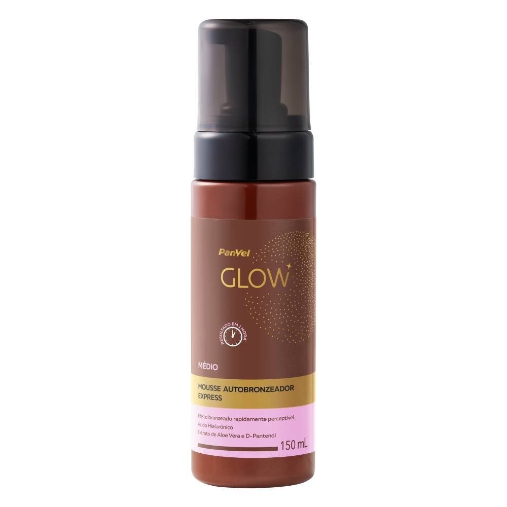 Mousse Autobronzeador Express Médio Panvel Glow 150ml em Oferta na Shopee