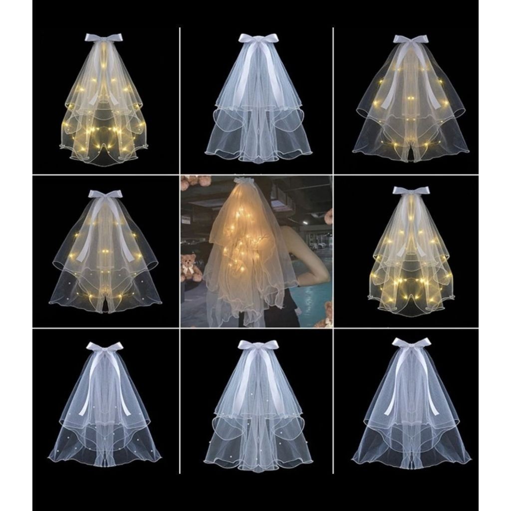 Véu de Noiva Iluminado com LED – Ideal para Despedida de Solteira, Chá de Lingerie e Festas em Oferta na Shopee