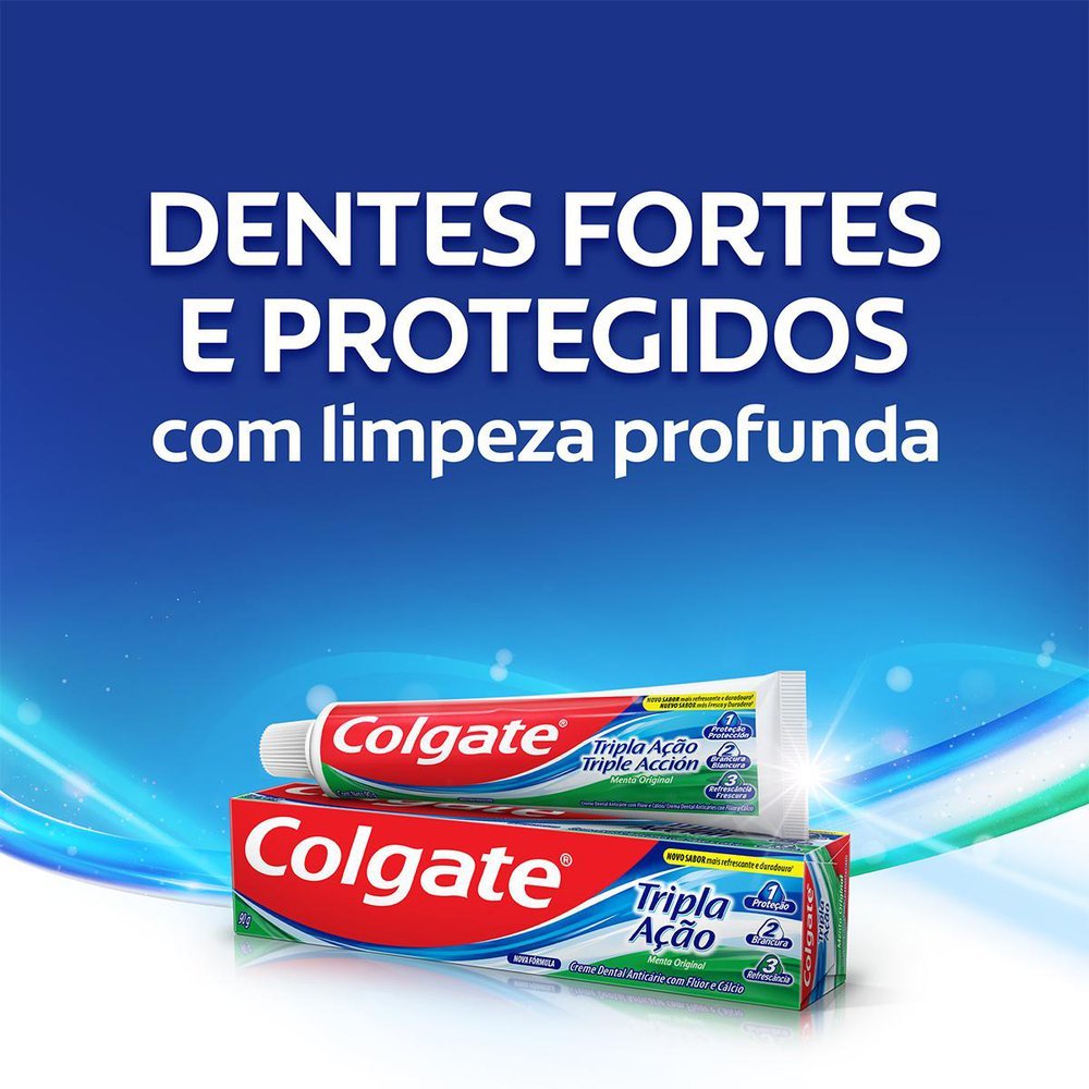 Detalhes do Creme Dental Colgate Tripla Ação Menta Original com 90g