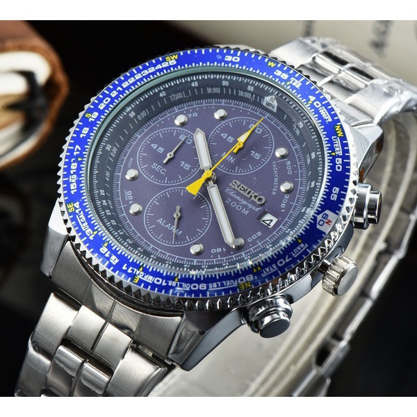 Relógio Multifuncional À Prova D'água Masculino Seiko Automatic Quartz Do Japão