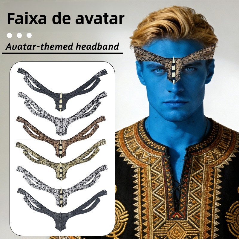 Acessórios de Cabeça Avatar Faixa de Cabelo Adereços de Filme Máscara de Festa com Padrão de Dragão em Couro Acessórios