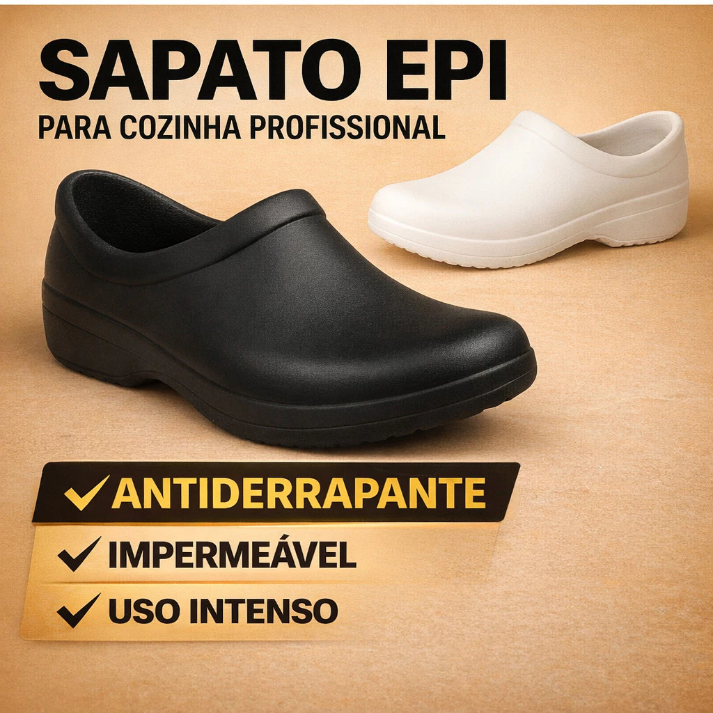 Sapato Fechado Profissional Para Cozinha Enfermagem Antiderrapante Unissex Promoção