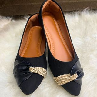Sapatilha Feminina Confortável Bico Fino Cordão Preto Trançado Elegante em Oferta na Shopee