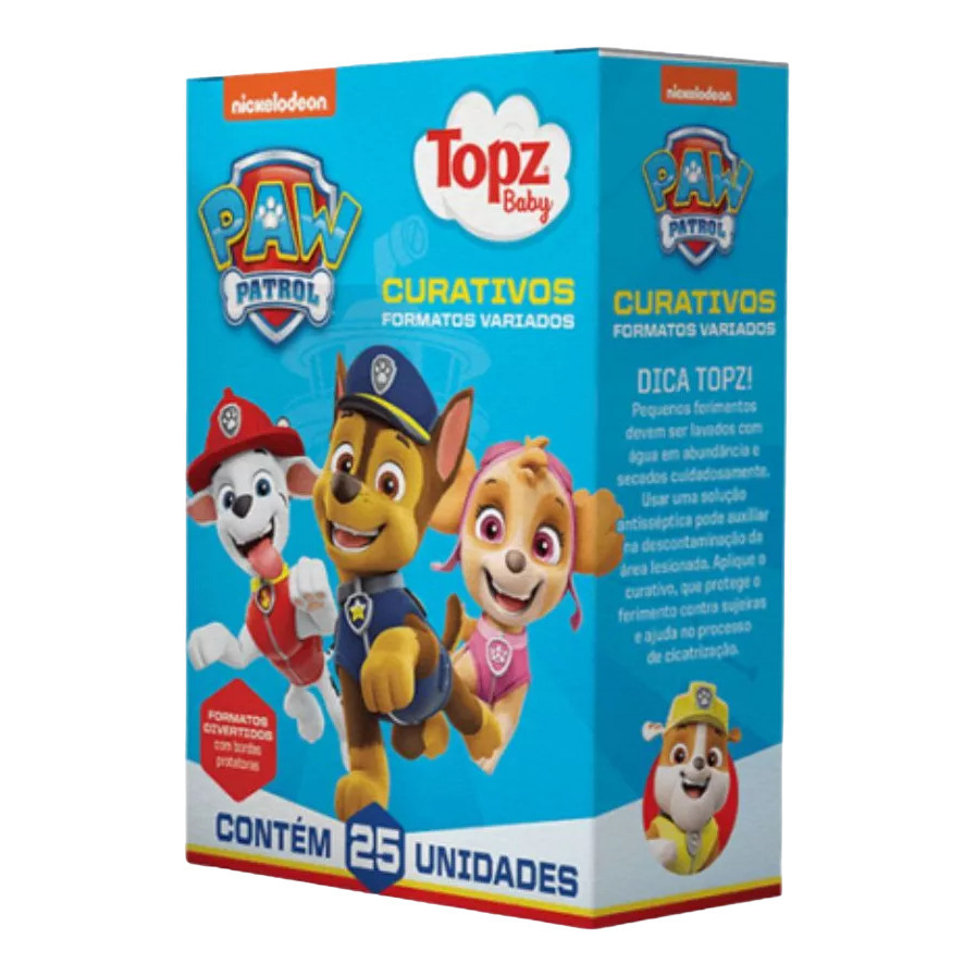 Curativos Patrulha Canina 25 Un Formatos Diversos KIT C/3 UN