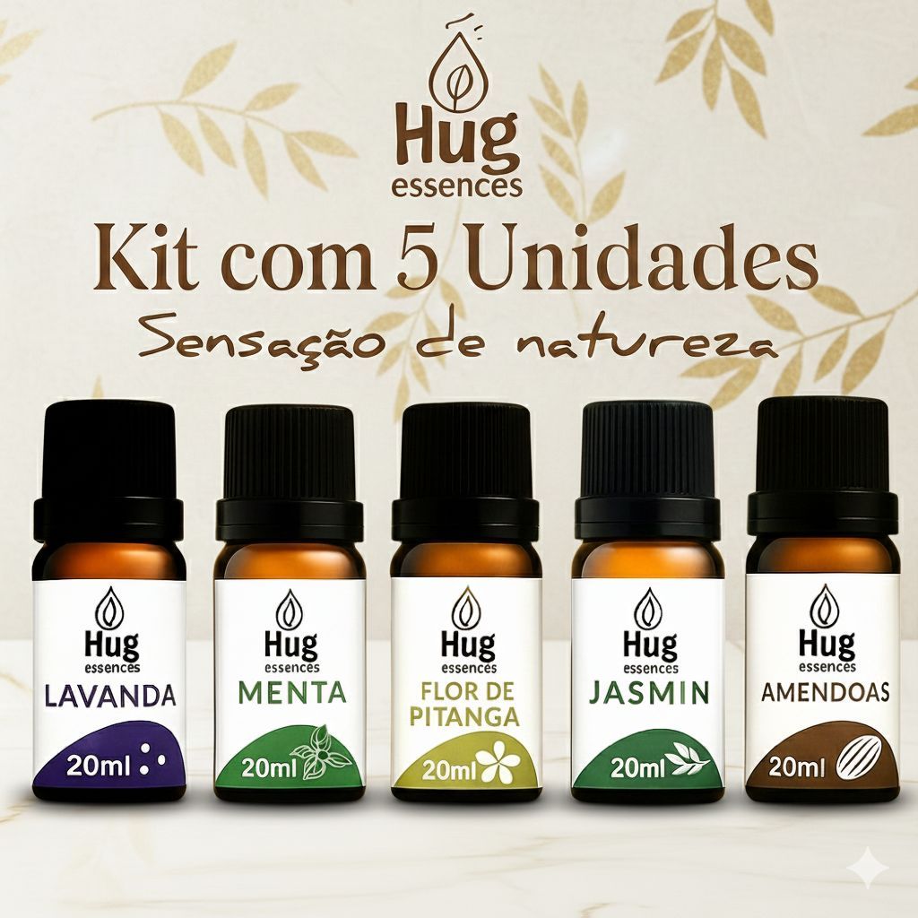 Kit de 5 Essências Aromatizantes Para Umidificador 20ml | Difusor de Ar à Base de Água em Oferta na Shopee