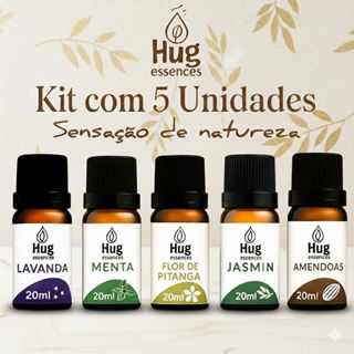 Kit de 5 Essências Aromatizantes Para Umidificador 20ml | Difusor de Ar à Base de Água em Oferta na Shopee