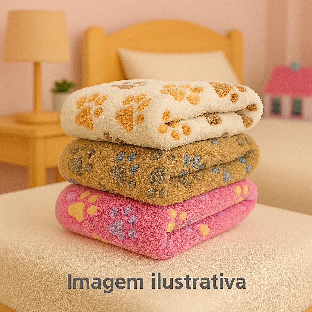Manta Pet Cobertor Estampado ou Cor Lisa - Cachorro e Gato 1,00x0,90