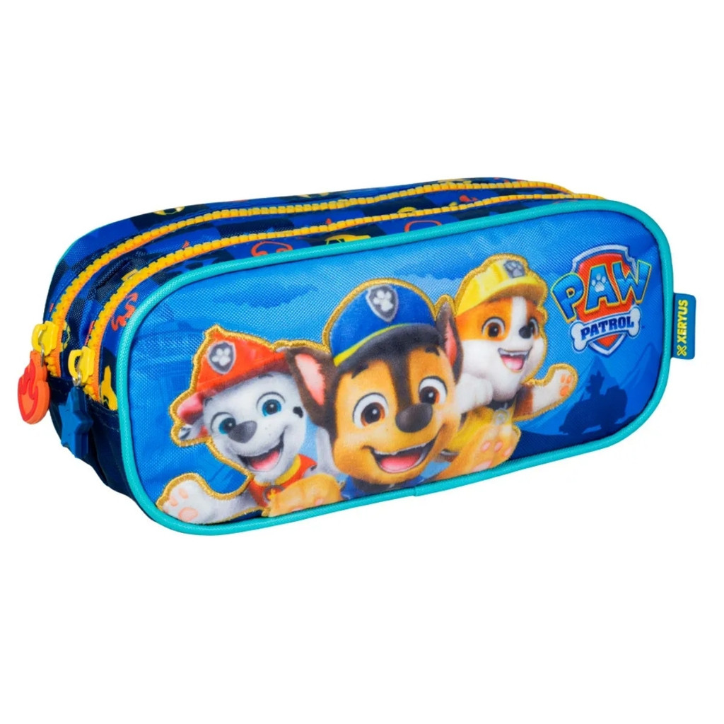 Estojo Duplo Escolar Patrulha Canina Azul Original Xeryus em Oferta na Shopee