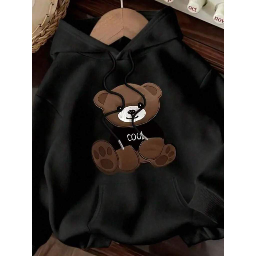 Moletom com capuz estampado urso modelo inverno flanelado confortavél moda nova Promoção Envio Rapido