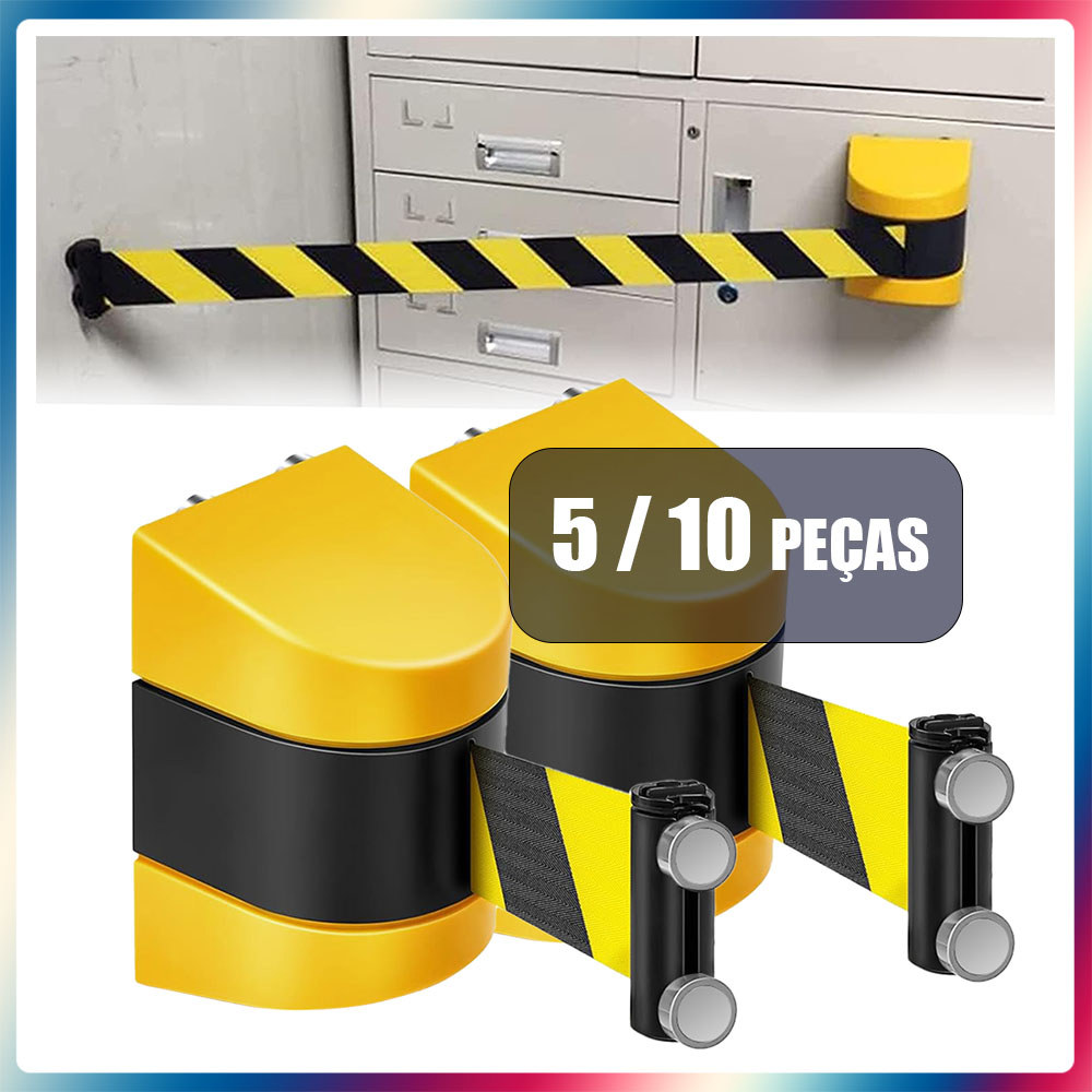 Kit 5/10 4,9m Barreira retrátil barreira de segurança magnética montada na parede barreira retrátil controle multidões