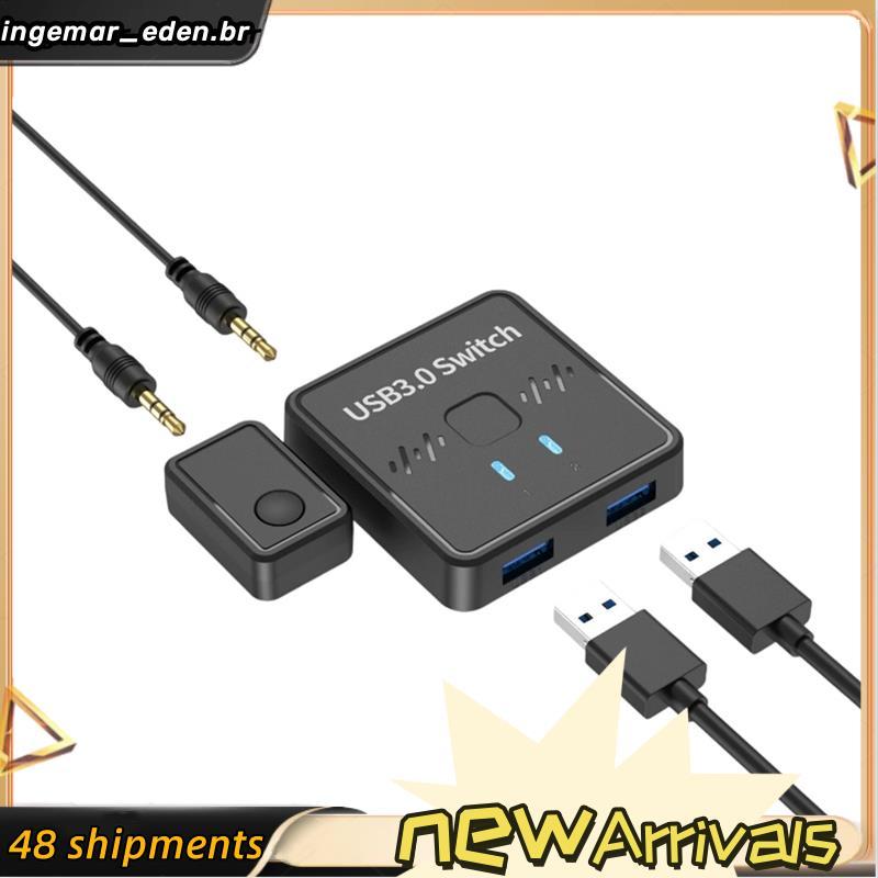Novo Interruptor Compartilhador De Impressora USB 3.0 2 Em 1 Saída 2 Computadores Compartilhar 1 Mouse Teclado Disco Ríg