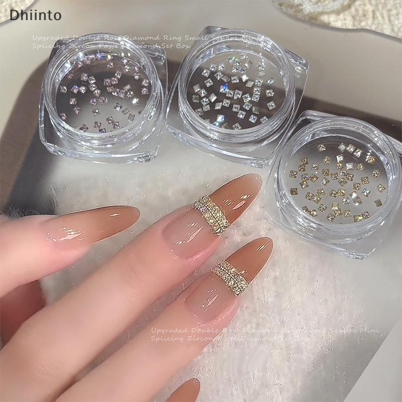 [Dhiint] 50 Unidades/Caixa Brilhante Branco Champanhe Zircão Strass Encantos Para Unhas Mini Quadradas Pedras Preciosas 