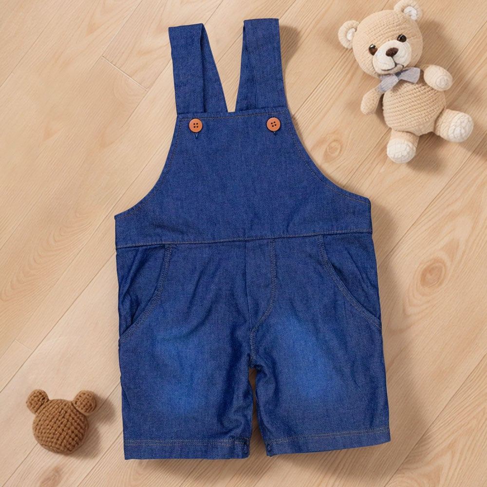 Jardineira Curta Jeans Para Bebê - Conforto E Estilo Casual