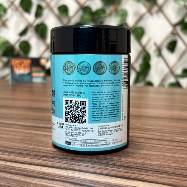 Detalhes do Magnésio Dimalato 300mg | 60 cáps | LOV NUTRITION