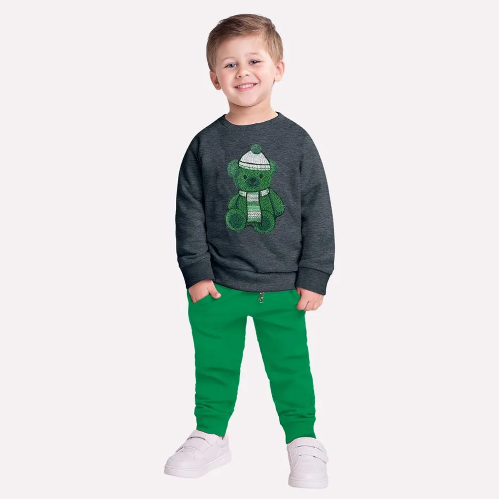 Conjunto Milon Inverno Quentinho Menino Confortável Flanelado Milon Delicado Promoção