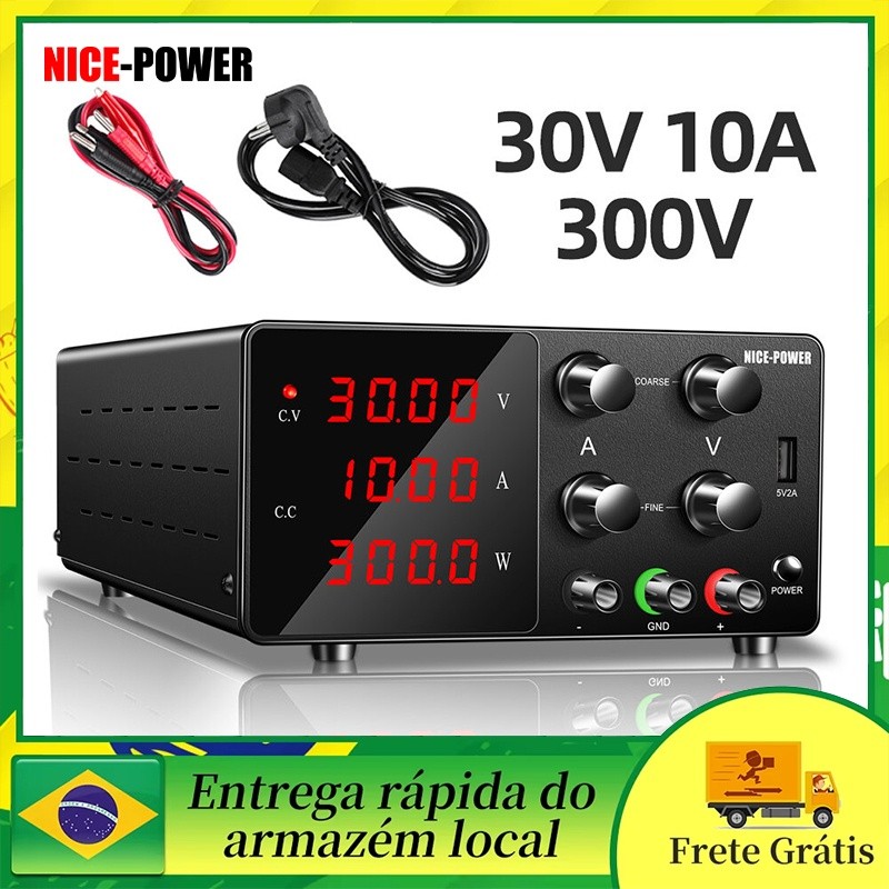 Fonte de Bancada NCIE-POWER SPS-W3010 30V 10A 300W  fonte digital Regulador de Tensão e Corrente Fonte de Alimentação