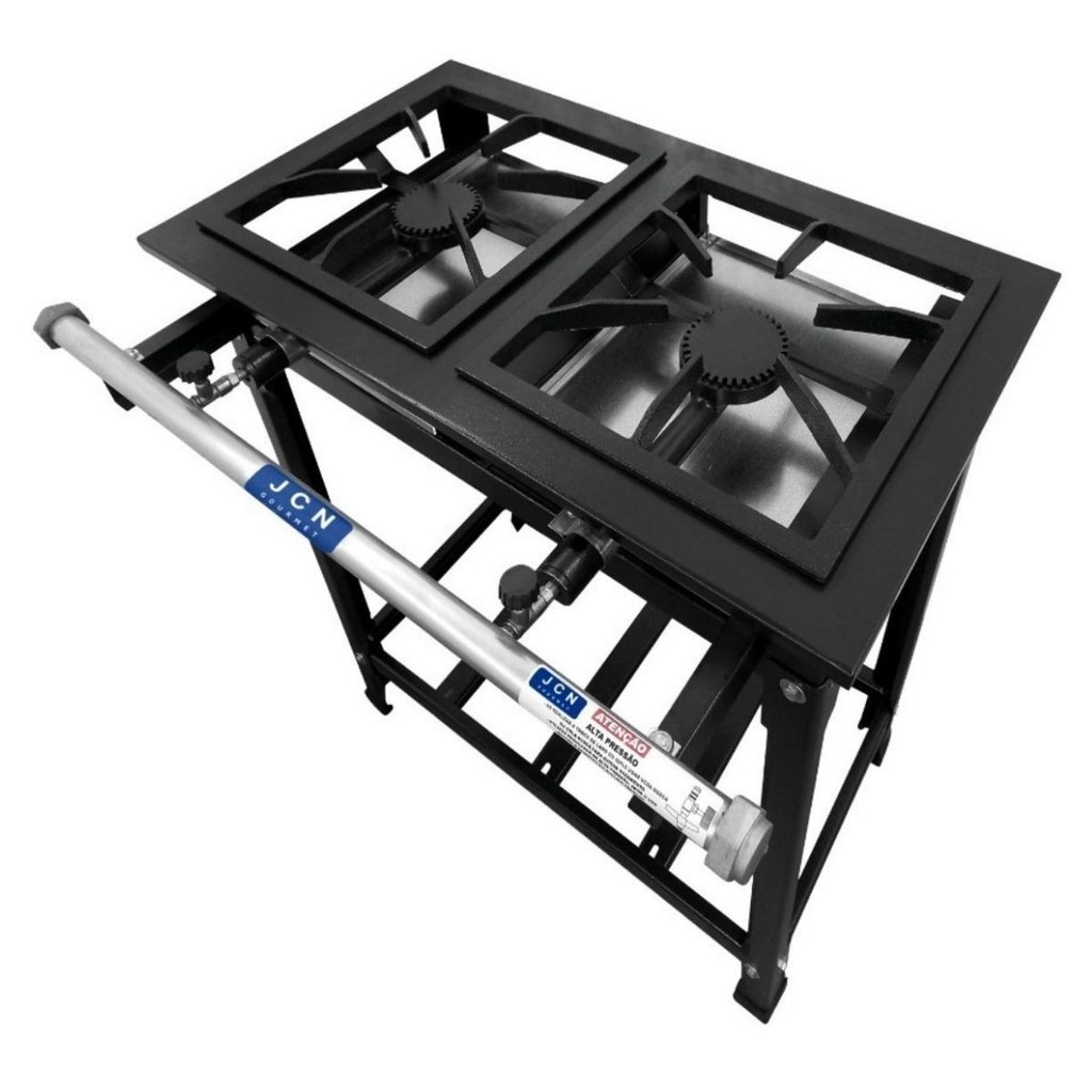 Fogão Industrial 2 Bocas 30x30 Alta Pressão Gás GLP P5 JCN Cozinha em Oferta na Shopee