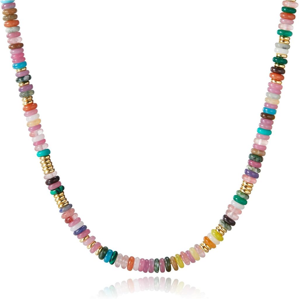 Colar Choker Boho com Pérolas KissYan para Mulheres, Colar de Pedras Preciosas, Pérola de Água Doce, Colares Estilo Surf