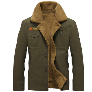 Casaco De Inverno Masculino Com Lapela Grossa De Algodão