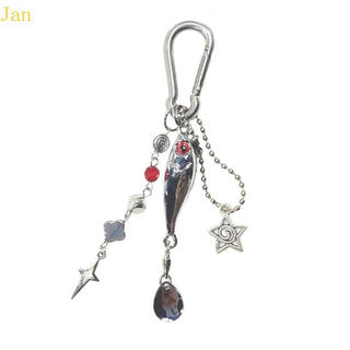 Jan Eddie Streetwear Peixe Chaveiro Versátil Saco Acessório Pingente Contas Multicoloridas Para Casais Sacos Mochila