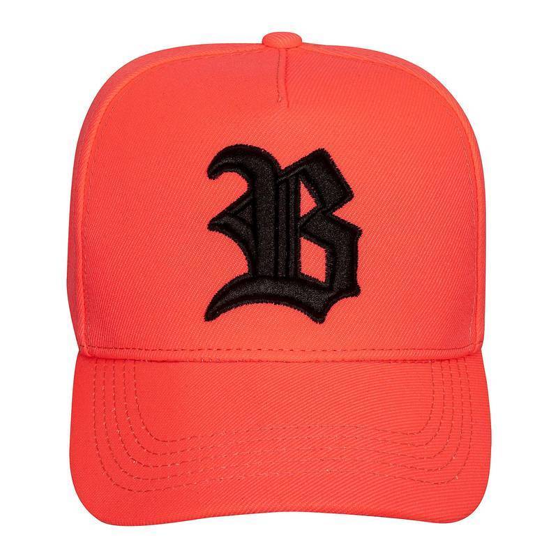Boné Strapback Rosa Flúor Logo Preto- BLCK