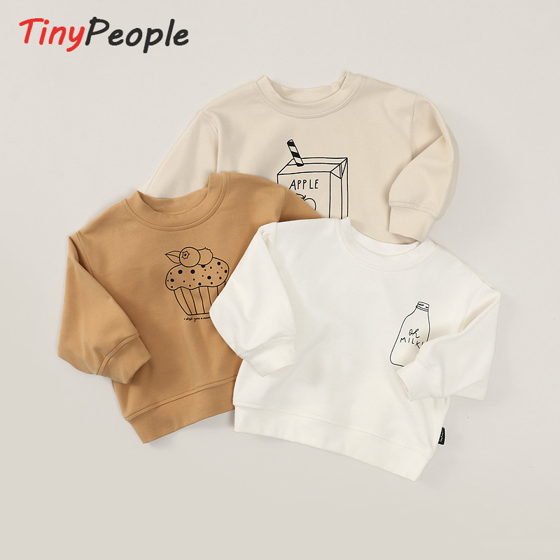Tinypeople bebê puro algodão manga comprida impresso moletom estilo ocidental primavera outono bebê crianças em torno do