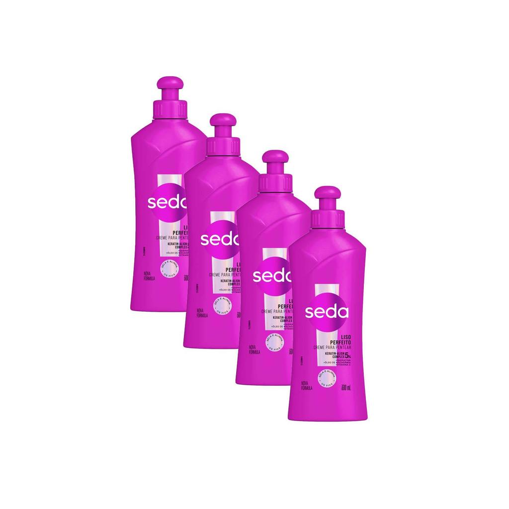 Kit 4 Cremes para Pentear Seda Cocriações Liso Perfeito 300ml cada