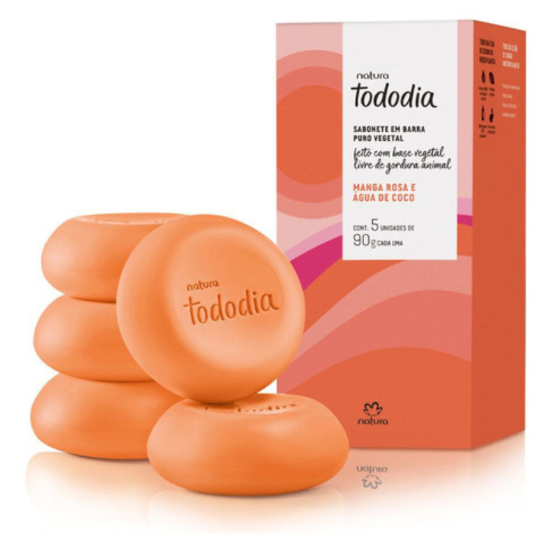 Sabonete  Barra Tododia Manga Rosa E Água De Coco 5x90g Natura