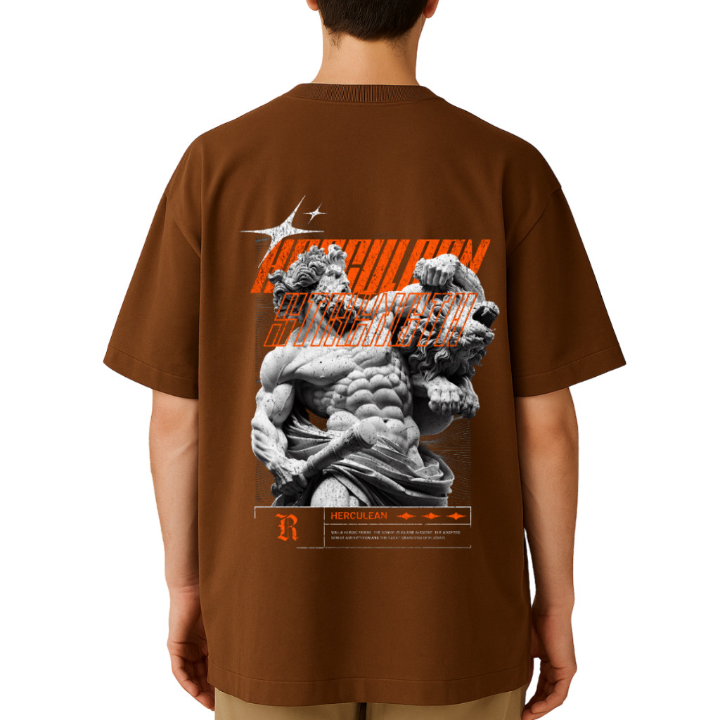 Camiseta Oversized Academia Unissex 100% Algodão "Herculean Hércules" Conforto e Estilo para Treino