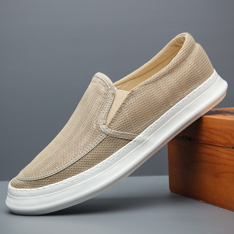 Sapatos de rede masculinos de verão velhos sapatos de pano de pequim sapatos masculinos sapatos esportivos casuais desli