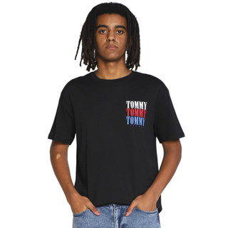Camiseta Tommy Jeans Masculina Classic Multi Logo Preta em Oferta na Shopee