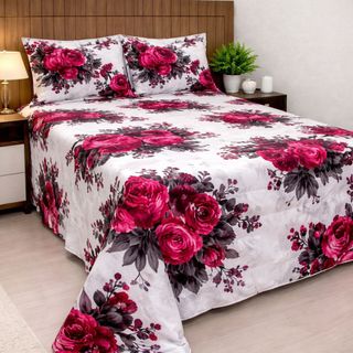 Jogo de Cama Casal Queen 800 Fios  Algodão Premium 2.50x2.30 Com 2 Fronhas Cobre Leito Pr…