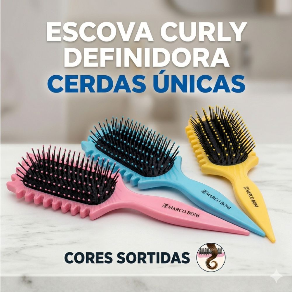 Escova Curly Definidora Cerdas Únicas Para Cachos/ Cores SORTIDAS - Marco Boni