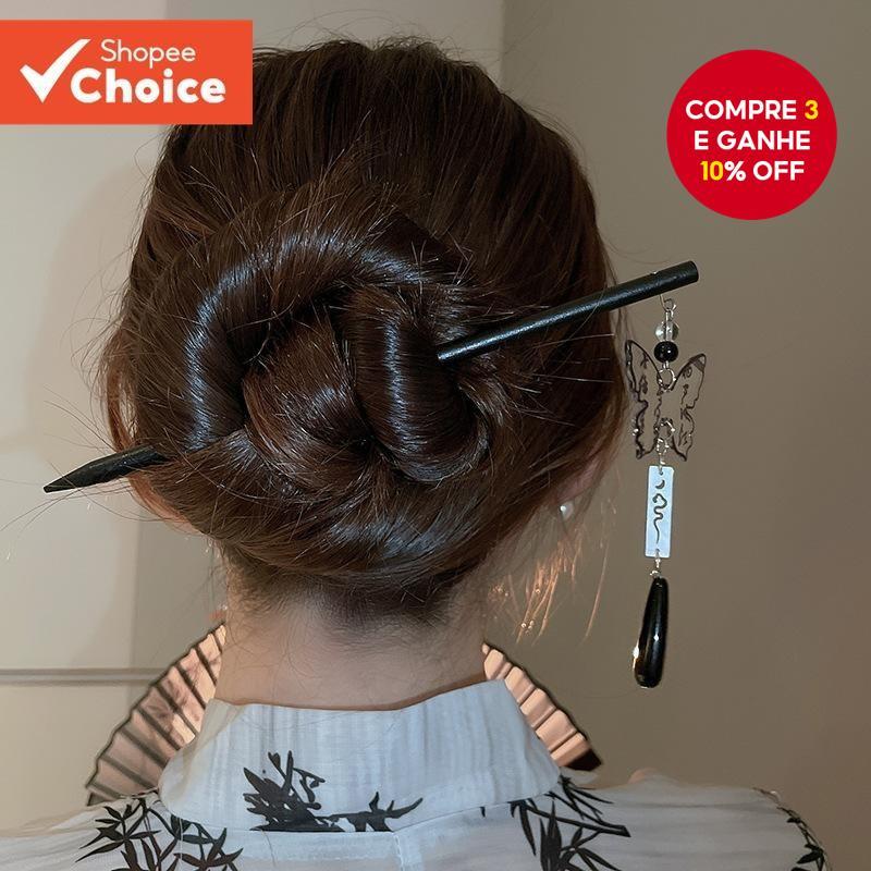 DREJEW Novo Estilo Chinês Borboleta Queda D'água Hairpin para Cheongsam Mulheres em Oferta na Shopee