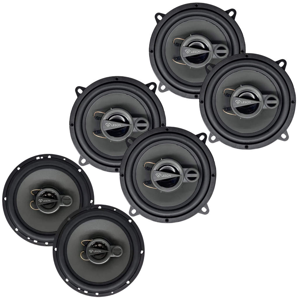 Kit 2 Pares Falantes Leson 5 Pol 140W + Par 6 Pol LD6-TX Som Automotivo Potente e Definido