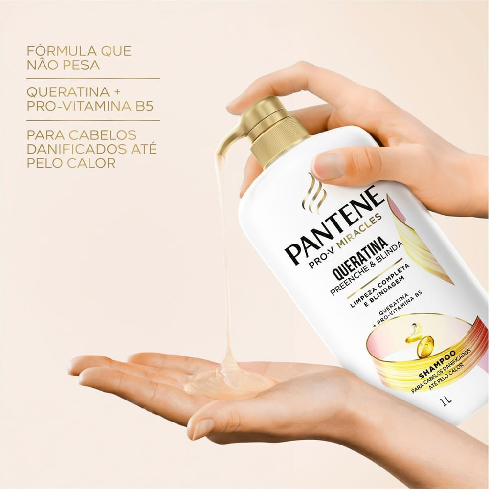 Detalhes do Shampoo Pantene Pro-V Miracles Queratina 1 Litro