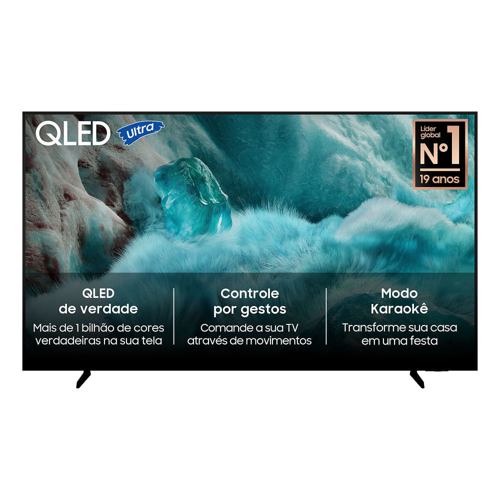 Samsung Vision AI TV 75" QLED Ultra 4K Q7F 2025, Pontos Quânticos, Processador com AI, Art Store, Alexa - detalhe