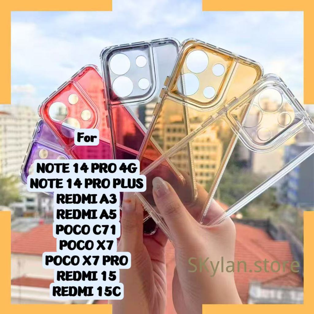 Capa Space 2 EM 1 Acrilico e Silicone Compatível para Redmi NOTE 14 PRO/NOTE 14 PRO +/A3 A5 POCO C71 X7 PRO REDMI 15 15C