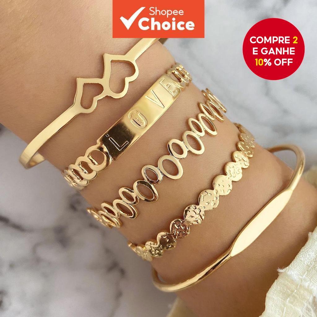 Conjunto De Pulseira De Coração Duplo De Amor Criativo Para Casais-Coleção Exclusiva De Joias Europeias E Americanas De 